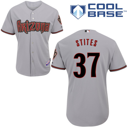 Matt Stites #37 MLB Jersey-Arizona Diamondbacks Men's Authentic Road Gray Cool Base Baseball Jersey